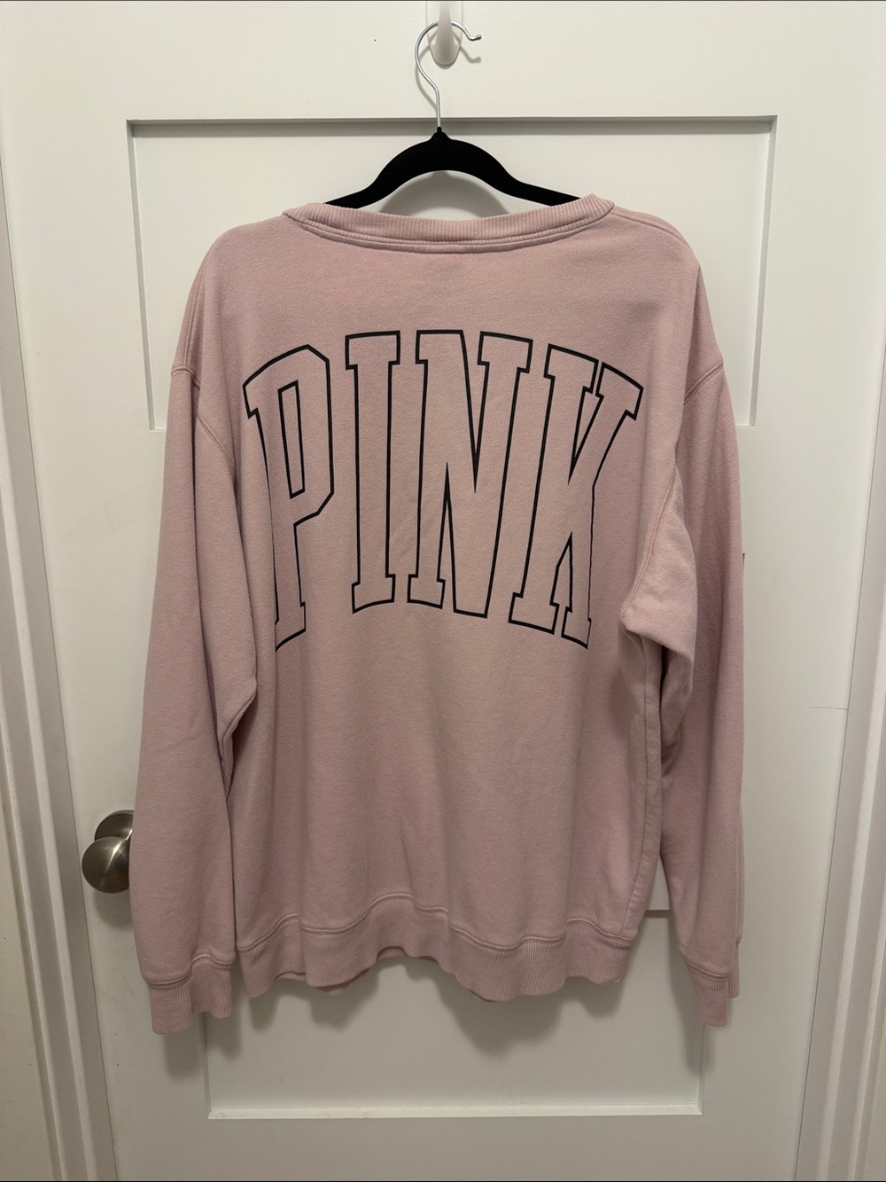 PINK Victoria's Secret Men's Pale Pink Crewneck Pullover - Picture 2 of 3